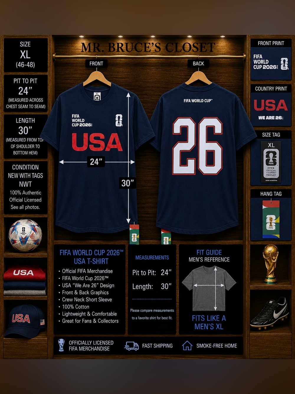 USA FIFA World Cup 2026 Navy Short Sleeve Tee - Unbranded